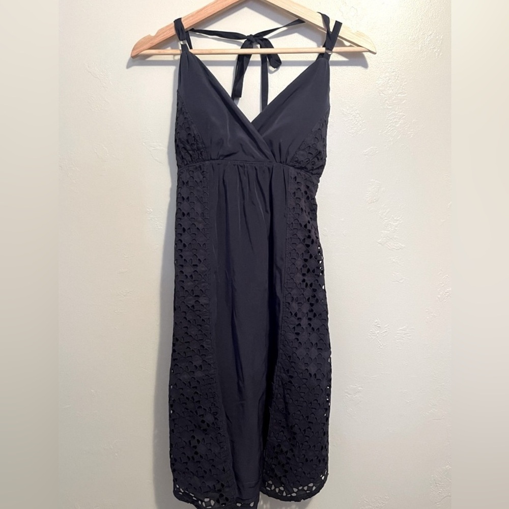 Athleta Eyelet Marbella Dress Navy Size‎ Small EUC